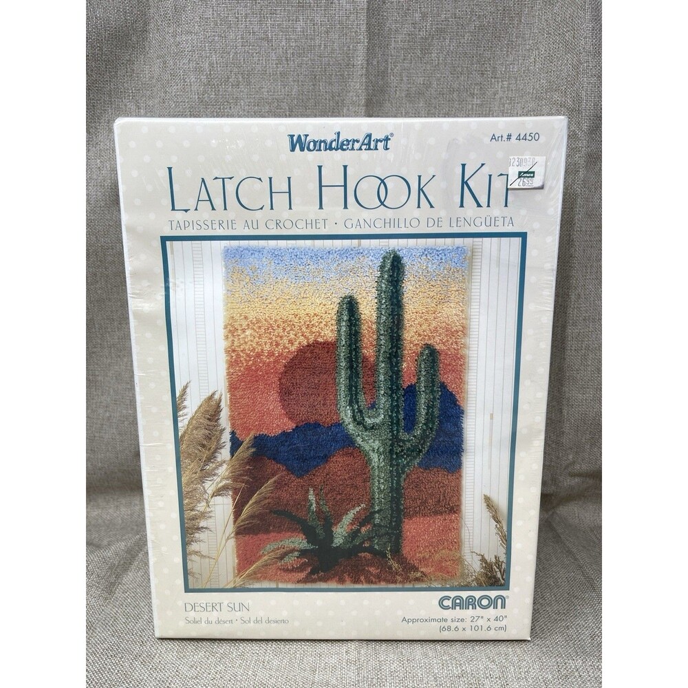 WONDERART Caron Latch Hook Kit #4450 Desert Sun NEW SEALED 27"X40" Vintage 90’s